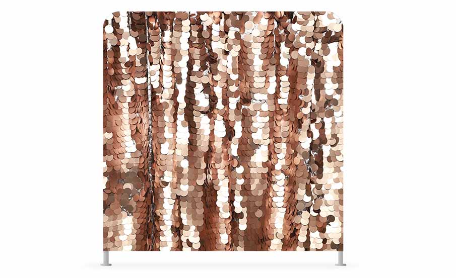 Rose gold sequin photo booth backdrop