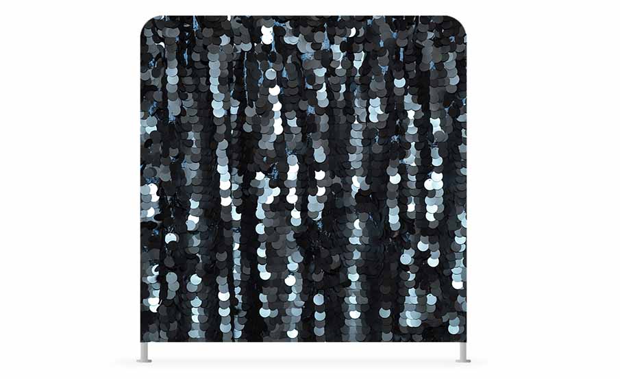 Black sequin photo booth backdrop