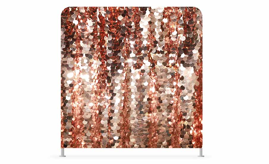 Rose gold sequin photo booth backdrop