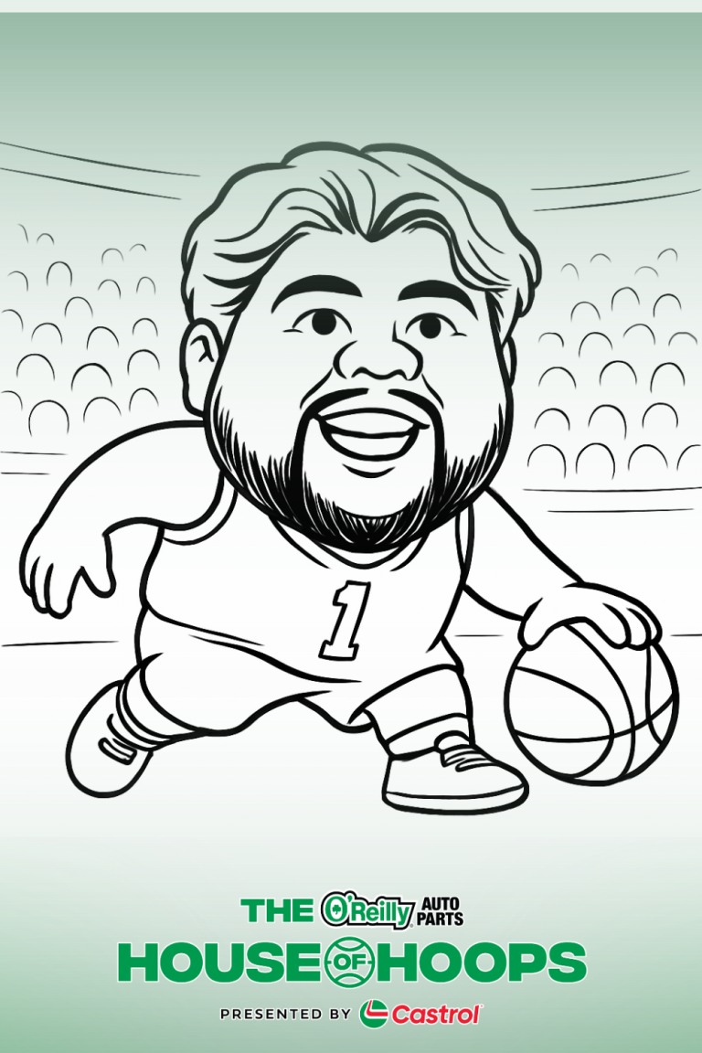 AI Drawbot caricature of a man as a basketball player for The Reilly House of Hoops event
