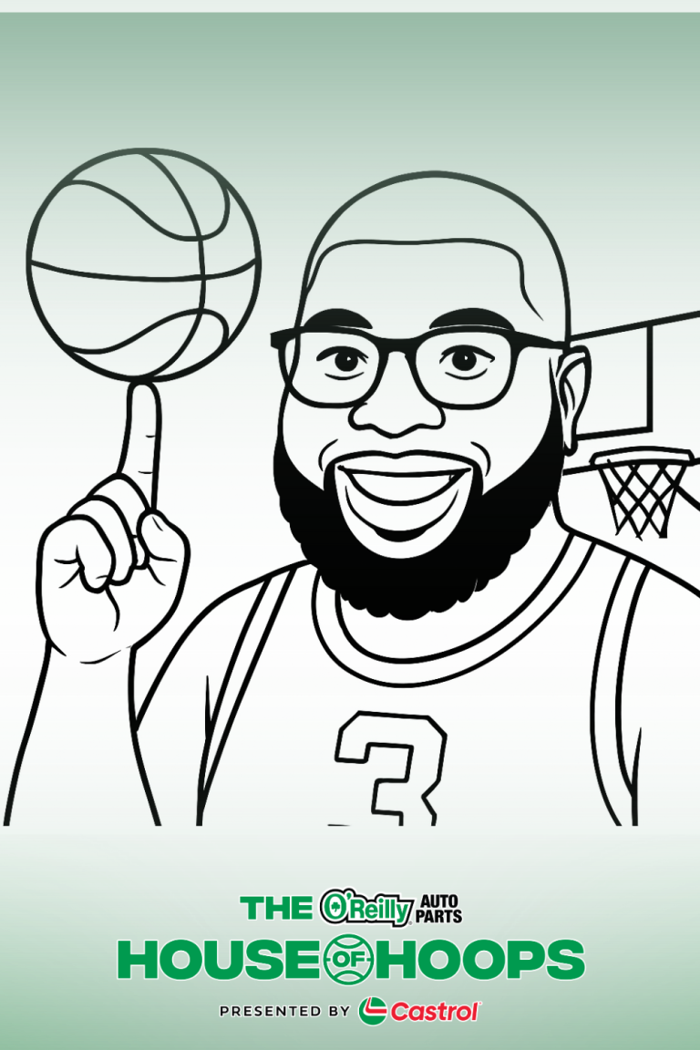 AI Drawbot caricature of a man spinning a basketball for The Reilly House of Hoops event